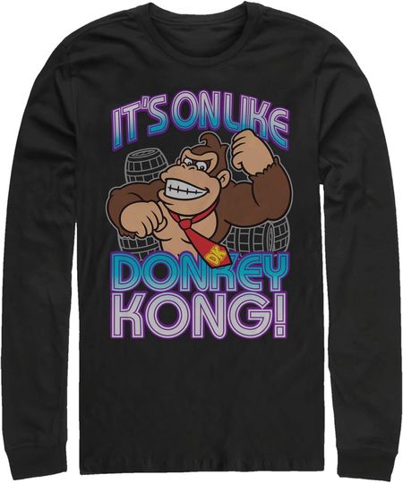 Men's Nintendo Donkey Kong It's On Long Sleeve Shirt