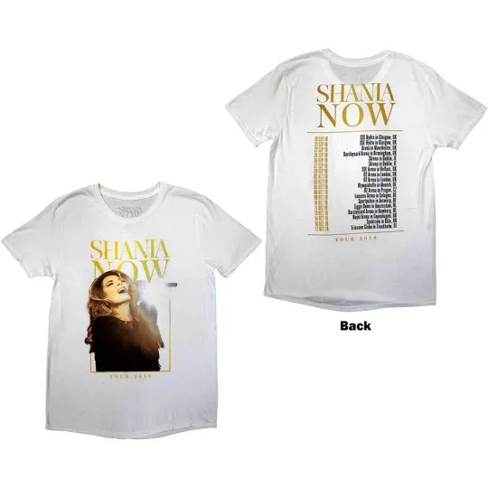 Discover Shania Twain Unisex T-Shirt Tour 2018 Mic Photo Back Print Large