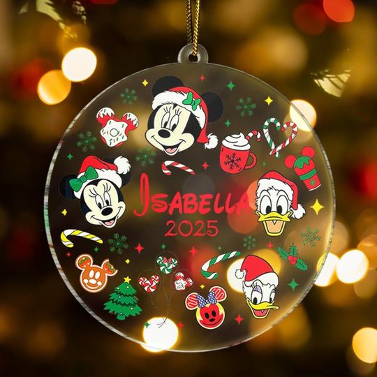 Discover Personalized Mickey and Friends  Christmas Ornament, Custom Mickey and Friends Ornament, Christmas Friends Ornament, Christmas Decor