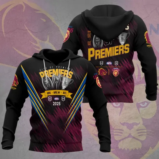 Brisbane Lions x Brisbane Broncos 2025 Premiers 3D Hoodie