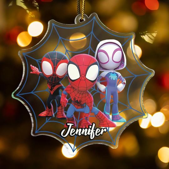 Personalized Spidey And His Amazing Friends Ornament, Custom Name Spidey Christmas Ornament, Spidey Boy, Spiderman Ornament, Gift for Kids