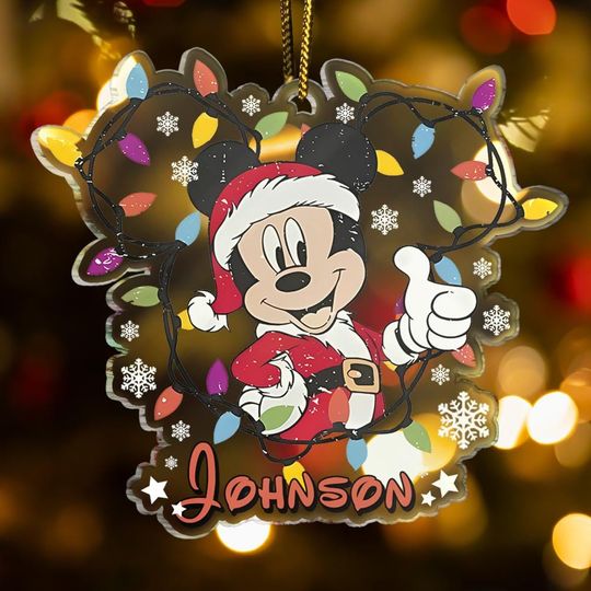 Discover Custom Mickey Christmas Ornament, Personalized Mickey Ornament, Cute Disney Gift, Mickey Mouse Christmas Decor, Disney Family Ornament