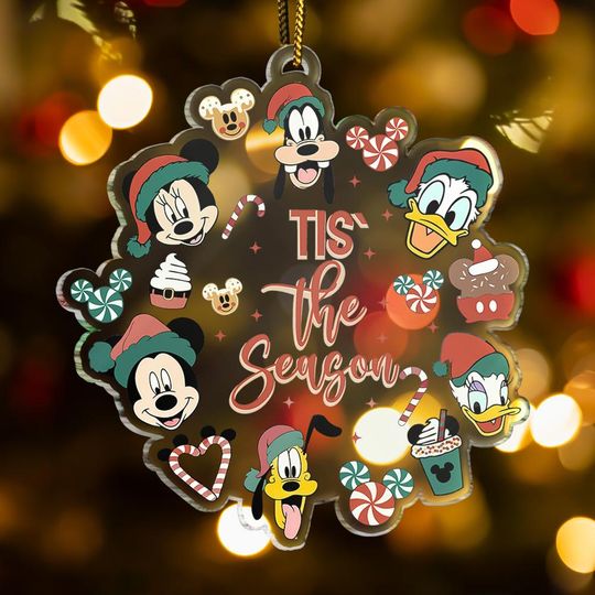 Discover Personalized Disney Christmas Ornament, Custom Name Family Christmas Tree Hanging Ornament, Kids Name Christmas Gifts