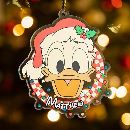 Custom Donald Duck Christmas Ornament, Christmas Donald Duck Ornament, Christmas Donald Duck Ornament, Christmas Decor, Christmas Disney
