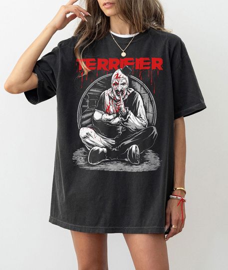 Terrifier Art The Clown Shirt, Horror Movie T-Shirt, Scary Clown Tee, Creepy Slasher Film Graphic Top, Horror Fan Gift Unisex