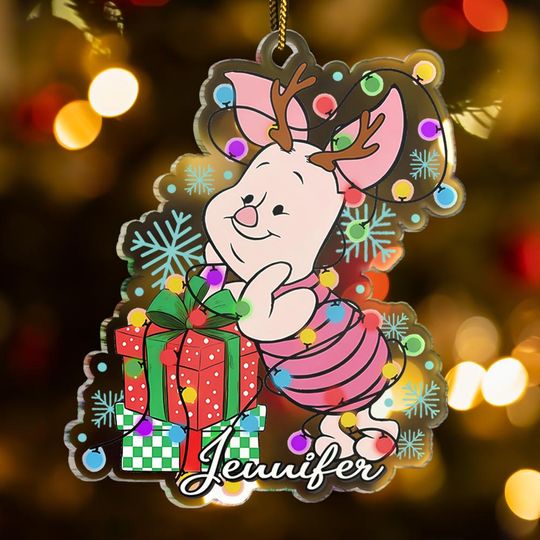Discover Personalized Piglet Christmas Ornament, Custom Winnie the Pooh Ornament, Piglet Christmas Ornament, Christmas Decor