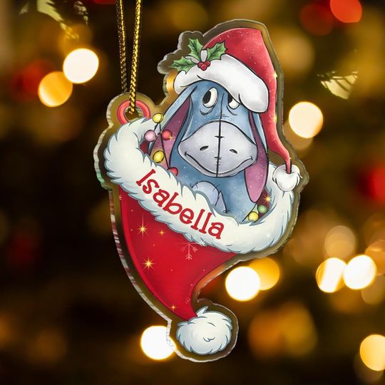 Personalized Eeyore Christmas Ornament, Custom Eeyore Ornament, Eeyore Christmas Ornament, Christmas Decor