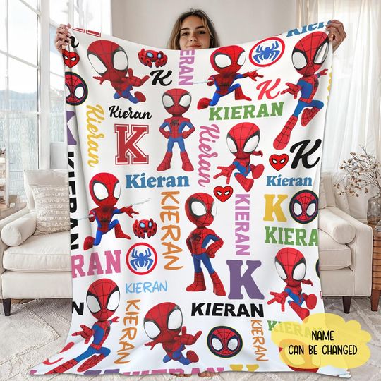 Discover Personalized Spidey And His Amazing Friends Blanket, Spidey Friends Fleece Blanket
