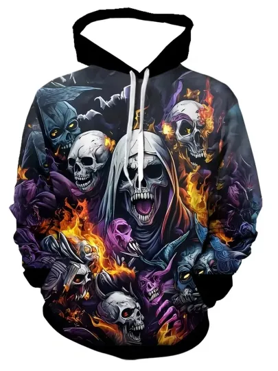 Discover Skull Hoodie - Halloween Theme - 3D All Over Print Hoodie
