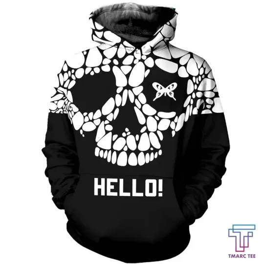 Discover Skull Halloween Horror 3D Print Hoodie