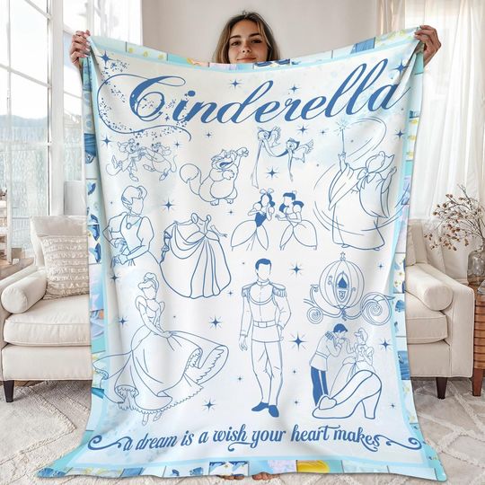 Discover Disneyland Cinderell Princess Blanket, A Dream Is A Wish Your Heart Makes