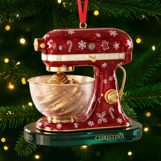 Discover Personalized Baking Mixer Christmas Ornament, Flat Acrylic Baking Ornament for Her, Baker Gifts, Christmas Tree Ornament, Gift for Grandma
