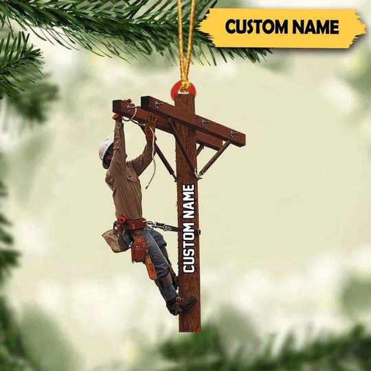 Discover Personalized Lineman Outfit Christmas Ornament, Lineman Outfit Christmas, Lineman Outfit Ornament, Christmas Gift For Lineman