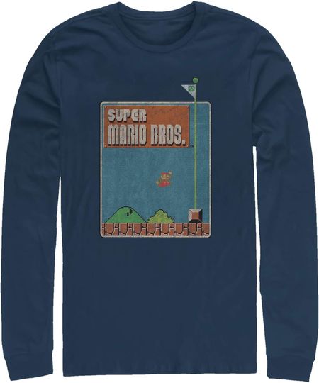 Discover Men's Nintendo Vintage Mario Fly Screen Long Sleeve Shirt