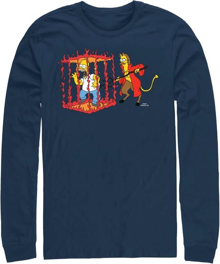 Men's The Simpsons Devil Flanders Long Sleeve Shirt