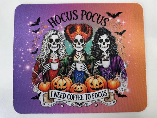 Hocus Pocus Halloween Witch Desk Mouse Pad