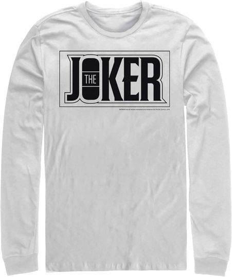 Men's Batman Joker Text Logo Long Sleeve Shirt
