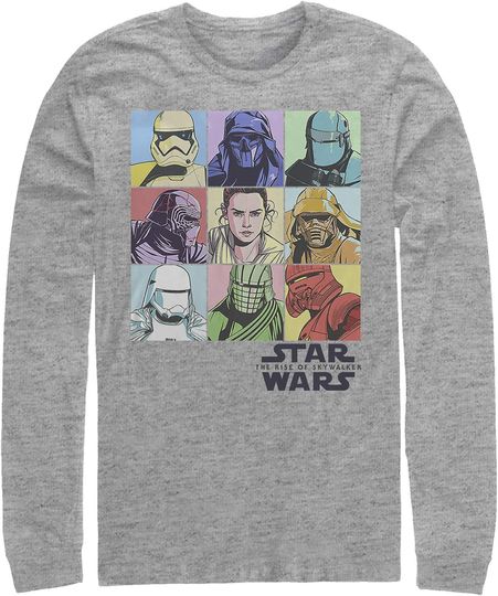 Discover Men's Star Wars: The Rise of Skywalker Pastel Character Bingo Long Sleeve Shirt