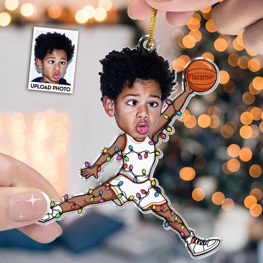 Discover Custom Basketball Ornament, Sports Ornament, Basketball Face Ornament, Sports Team Ornament Basketball Players Ornament, Photo Ornament