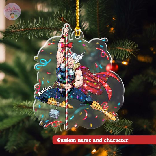 Discover Personalized Marvel Superhero Hologram Christmas Ornament, Disney Ornament, 2025 Funny Thor Christmas Ornament Disney Xmas Gift