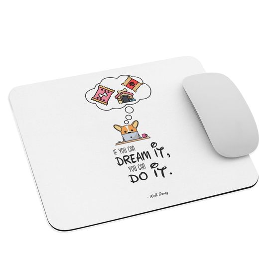 Discover Cute Corgi Dog Mouse Pad with Disney Quote for Office and Gaming