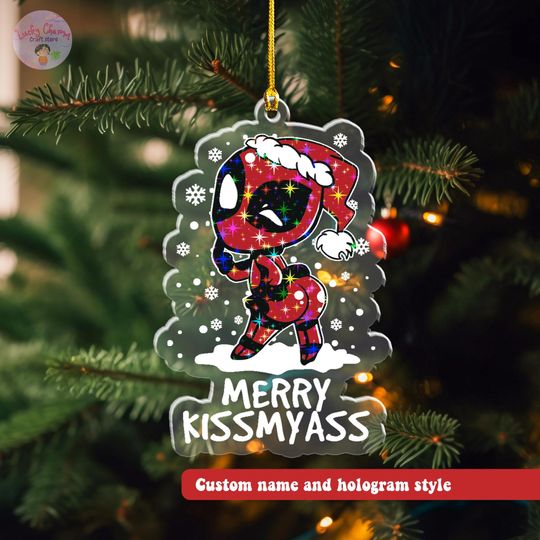 Discover Personalized Marvel Superhero Christmas Ornament, 2025 Funny Deadpool Christmas Ornament, Disney Xmas Gift