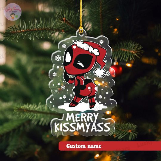 Discover Personalized Marvel Superhero Christmas Ornament, Disney Custom Ornament, 2025 Funny Deadpool Christmas Ornament, Disney Xmas Gift