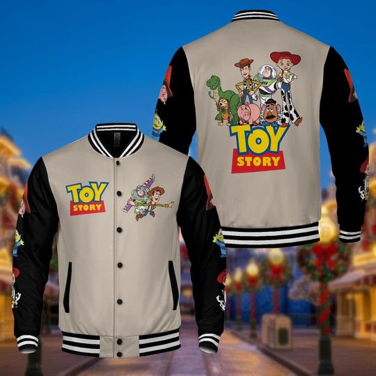 Discover Disney Toy Story Baseball Jacket: Polyester Spandex Streetwear, Disney Gift