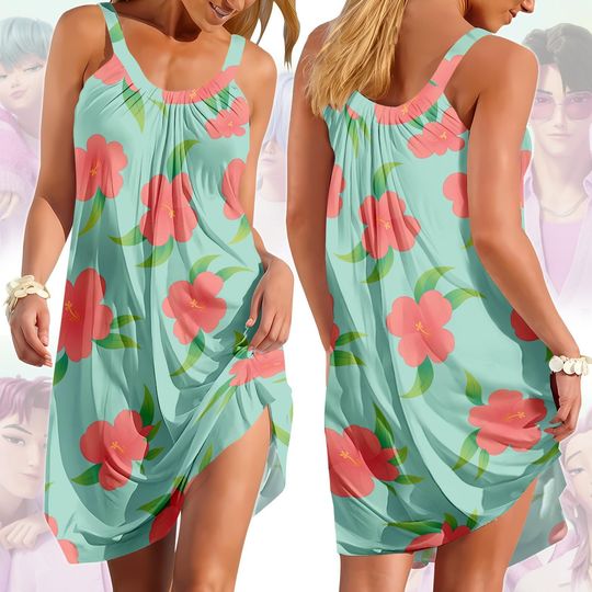 Aby Saja Boyz Sling Dress, Demon Hunter Women Costume Dress, Women Spaghetti Strap Dress, Sleeveless Dress, Flowy Casual Dress