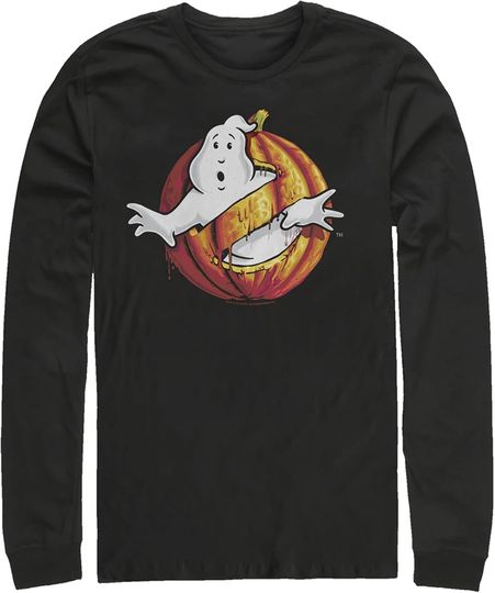 Men's Ghostbusters Halloween Pumpkin Logo Long Sleeve Shirt