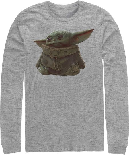 Men's Star Wars: The Mandalorian The Child Portrait Long Sleeve Shirt