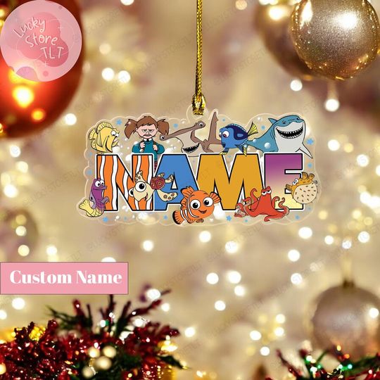 Personalized Disney Pixar Finding Nemo Christmas Ornament, Custom Name Family Christmas Tree Hanging Ornament, Kids Name Christmas Gift 2025