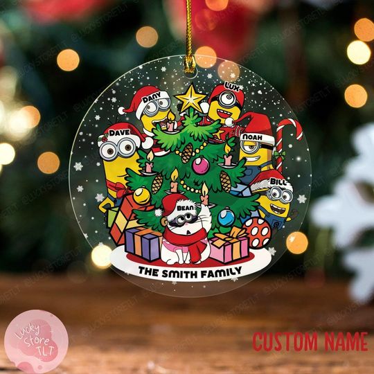 Discover Personalized Family Christmas Acrylic Ornament, Custom Family Name Ornament, Family Christmas Tree Ornament, Disney Keepsake 2024,Cute Gift