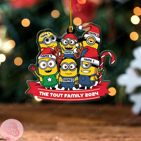 Discover Personalized Family Christmas Acrylic Ornament, Custom Family Name Ornament, Disney Christmas Tree Ornament, Disney Keepsake, Cute Gift