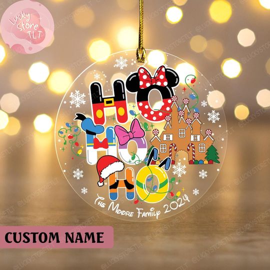 Discover Personalized Disney Mickey and Friends Christmas Ornament, Custom Name Family Christmas Tree Hanging Ornament,Kids Name Christmas Gifts 2024