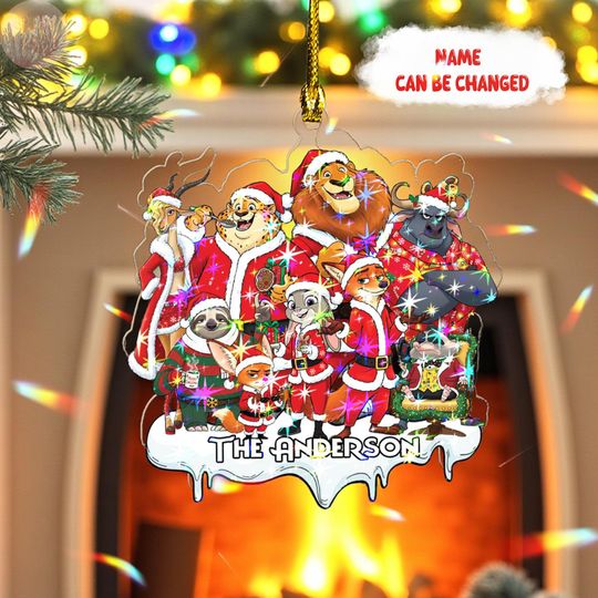 Discover Personalized Disney Zootopia Christmas Ornament 2025, Custom Name Xmas Tree Decoration, Nick Wilde Judy Hopps Holiday Gift for Kids & Family