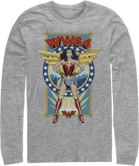 Fifth Sun Men's Wonder Woman 1984 WW84 Comic Poster Long Sleeve Shirt