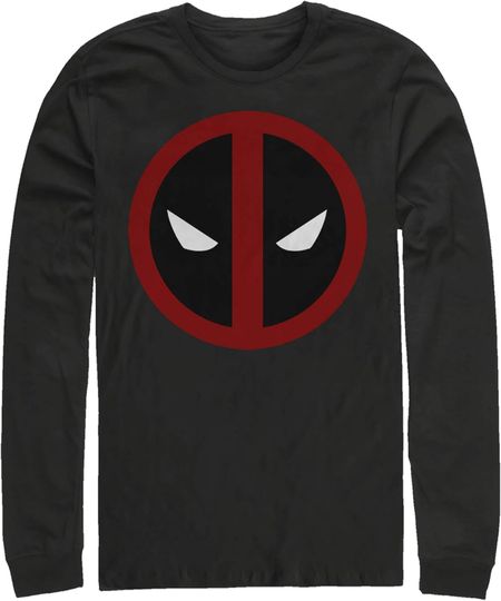 Men's Marvel Deadpool Mask Classic Long Sleeve Shirt