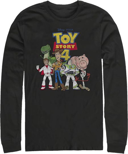 Discover Men's Toy Story Character Logo Party Long Sleeve Shirt