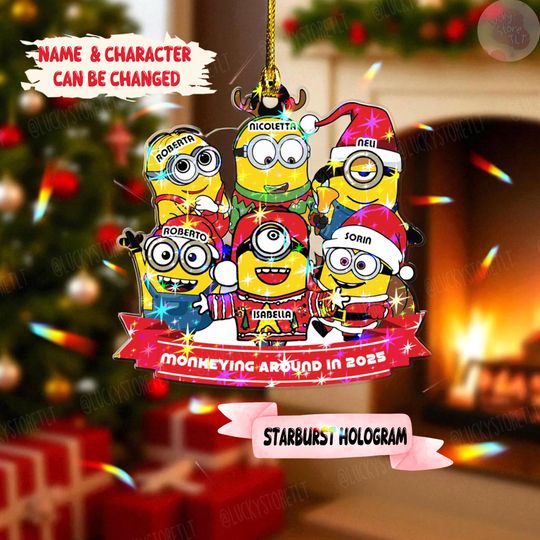 Discover Personalized Family Christmas Acrylic Ornament, Custom Family Name Ornament, Disney Christmas Tree Ornament, Disney Keepsake, Cute Gift