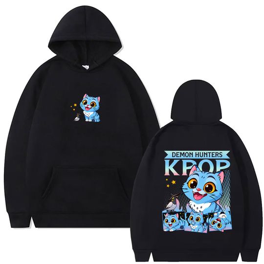 Kpop Demon Hunters Derpy Tiger Print Hoodie