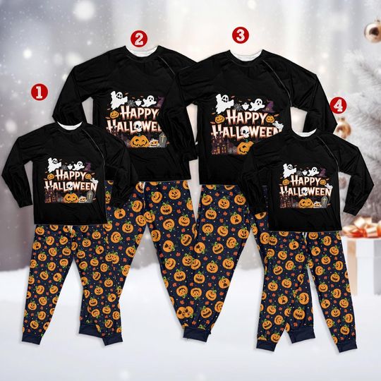 Discover Halloween Pumpkin Ghost Family Pajama Set