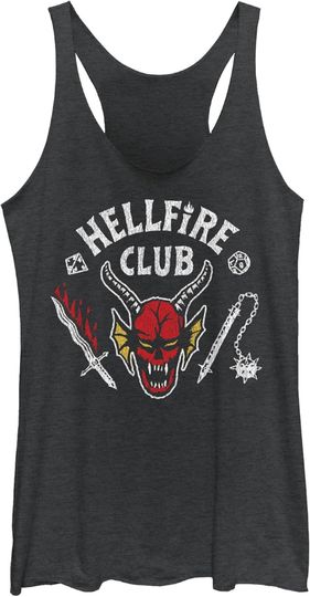 Fifth Sun Stranger Things Hellfire Cut Women's Fast Fashion Racerback Tank Top
