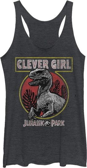 Fifth Sun Jurassic Park Clever Raptor Women's Racerback Tank Top