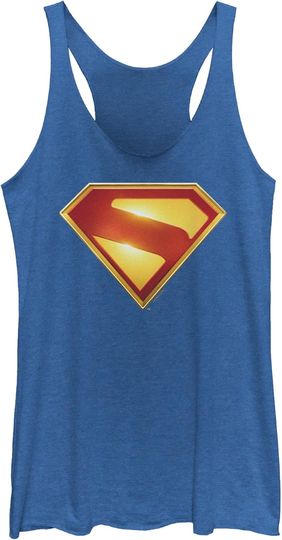 Women's Superman Classic Letter Logo Racerback Tank Top