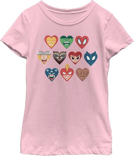 Discover Fifth Sun Marvel Universe Hero Hearts Girl's Solid Crew Tee