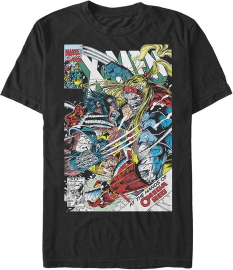 Discover Men's Marvel X-Men Wolverine Battles Omega Red T-Shirt
