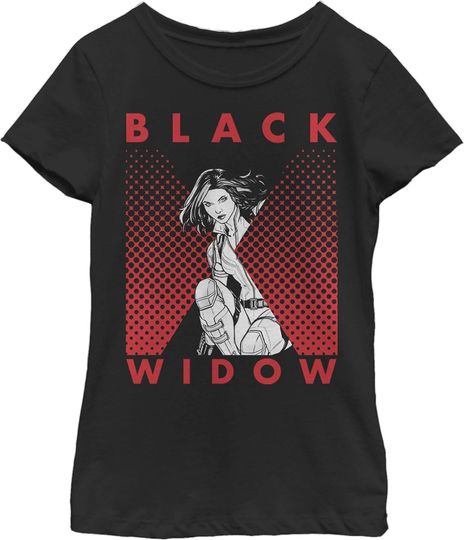 Discover Fifth Sun Girl's Halftone Black Widow T-Shirt