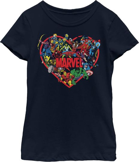 Discover Fifth Sun Girl's Marvel Hero Heart T-Shirt