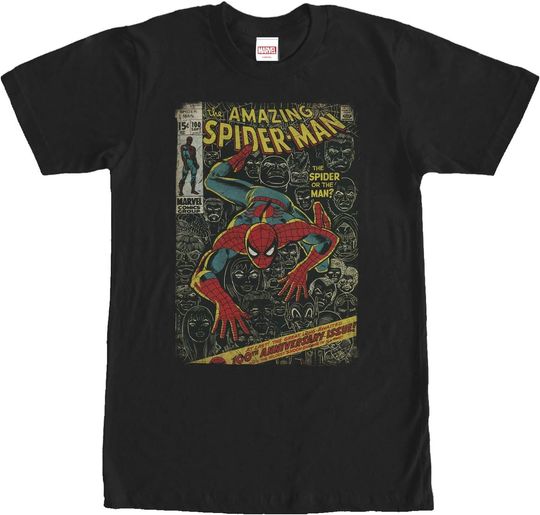 Discover Men's Marvel Spider-Man Comic Book Anniversary T-Shirt